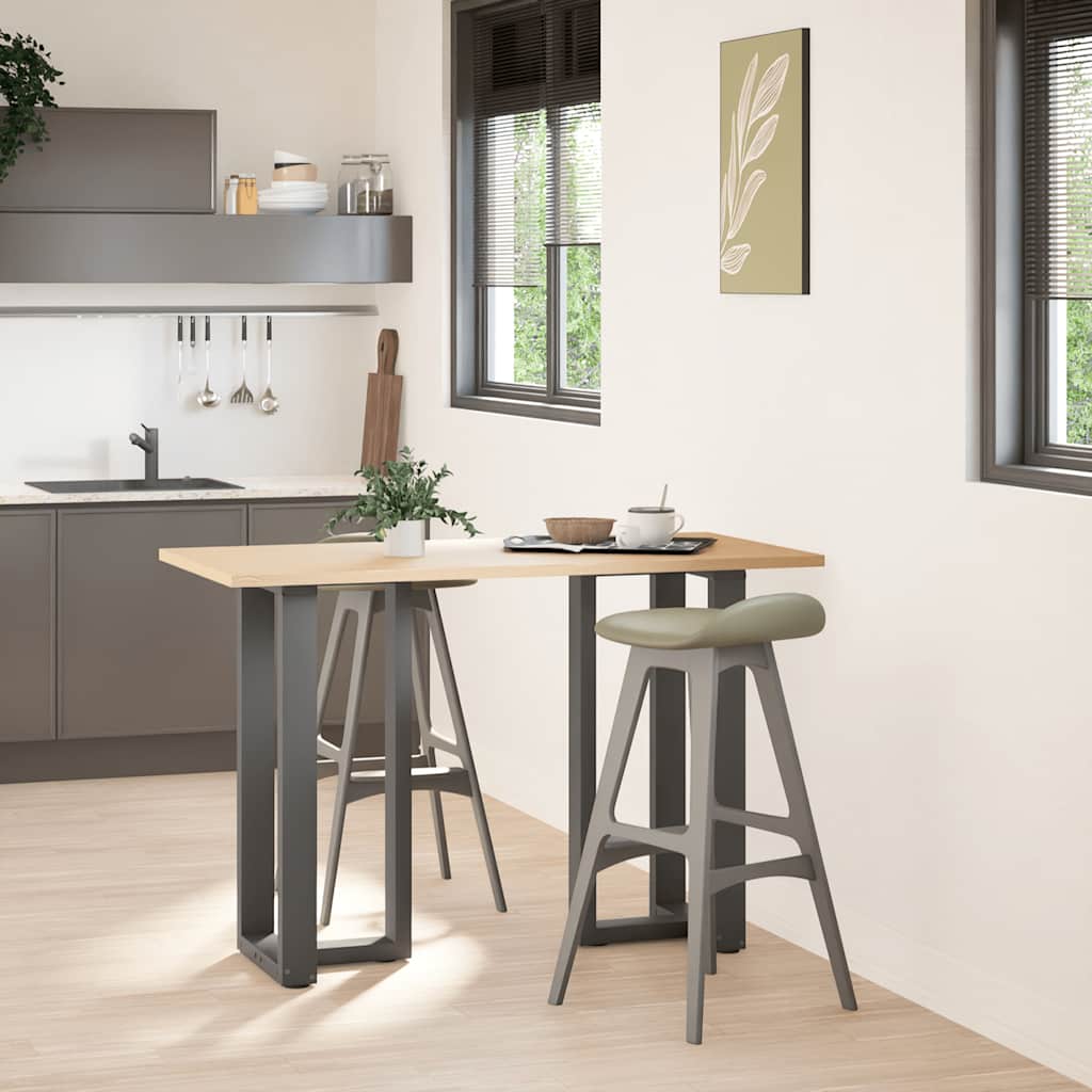 Barbordben T-formet 2 stk antrasitt 40x35x(90-91) cm stål