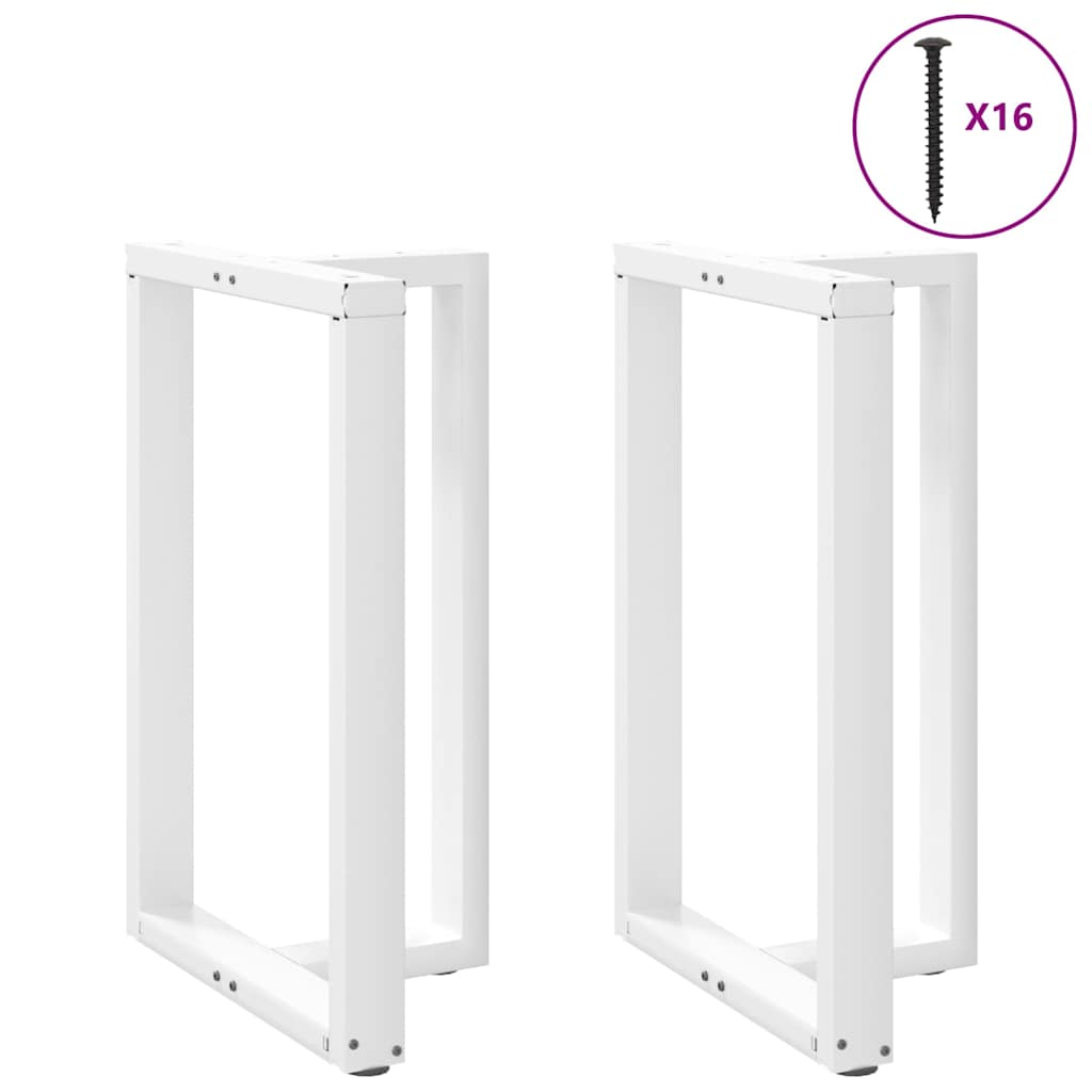 Barbordben T-formet 2 stk hvit 60x35x(90-91) cm stål
