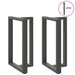 Barbordben T-formet 2 stk antrasitt 60x35x(90-91) cm stål