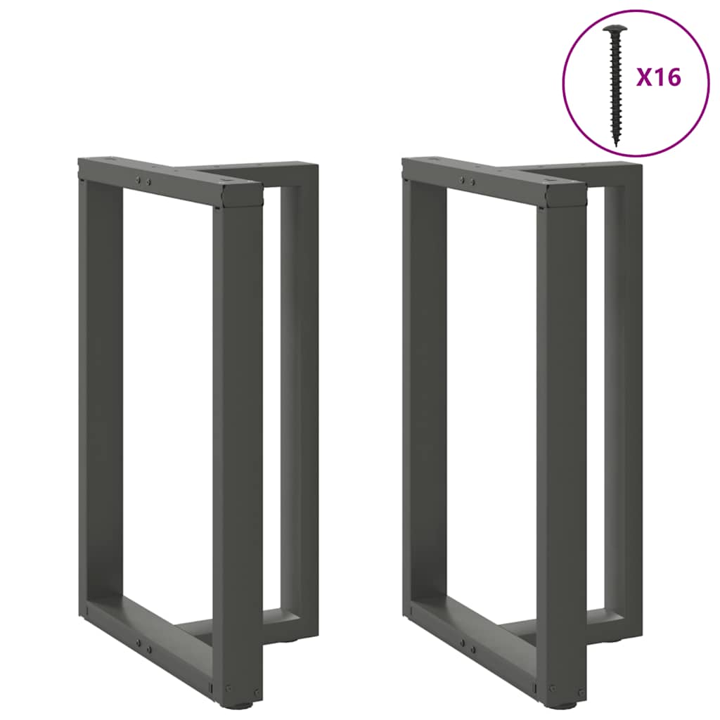 Barbordben T-formet 2 stk antrasitt 60x35x(90-91) cm stål