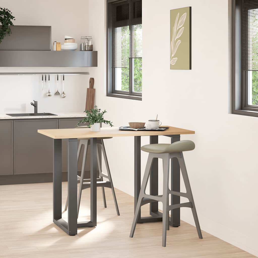 Barbordben T-formet 2 stk antrasitt 60x35x(90-91) cm stål