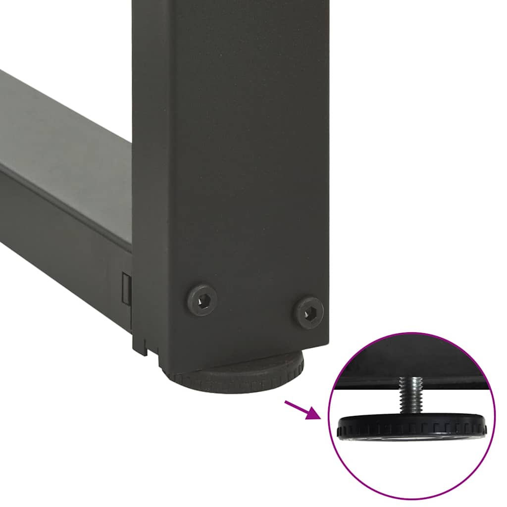 Barbordben T-formet 2 stk antrasitt 40x35x(100-101) cm stål