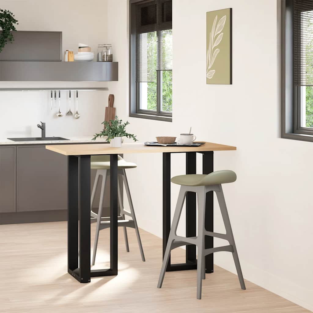 Barbordben T-formet 2 stk svart 50x35x(100-101) cm stål vidaXL