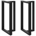 Barbordben T-formet 2 stk svart 60x35x(100-101) cm stål