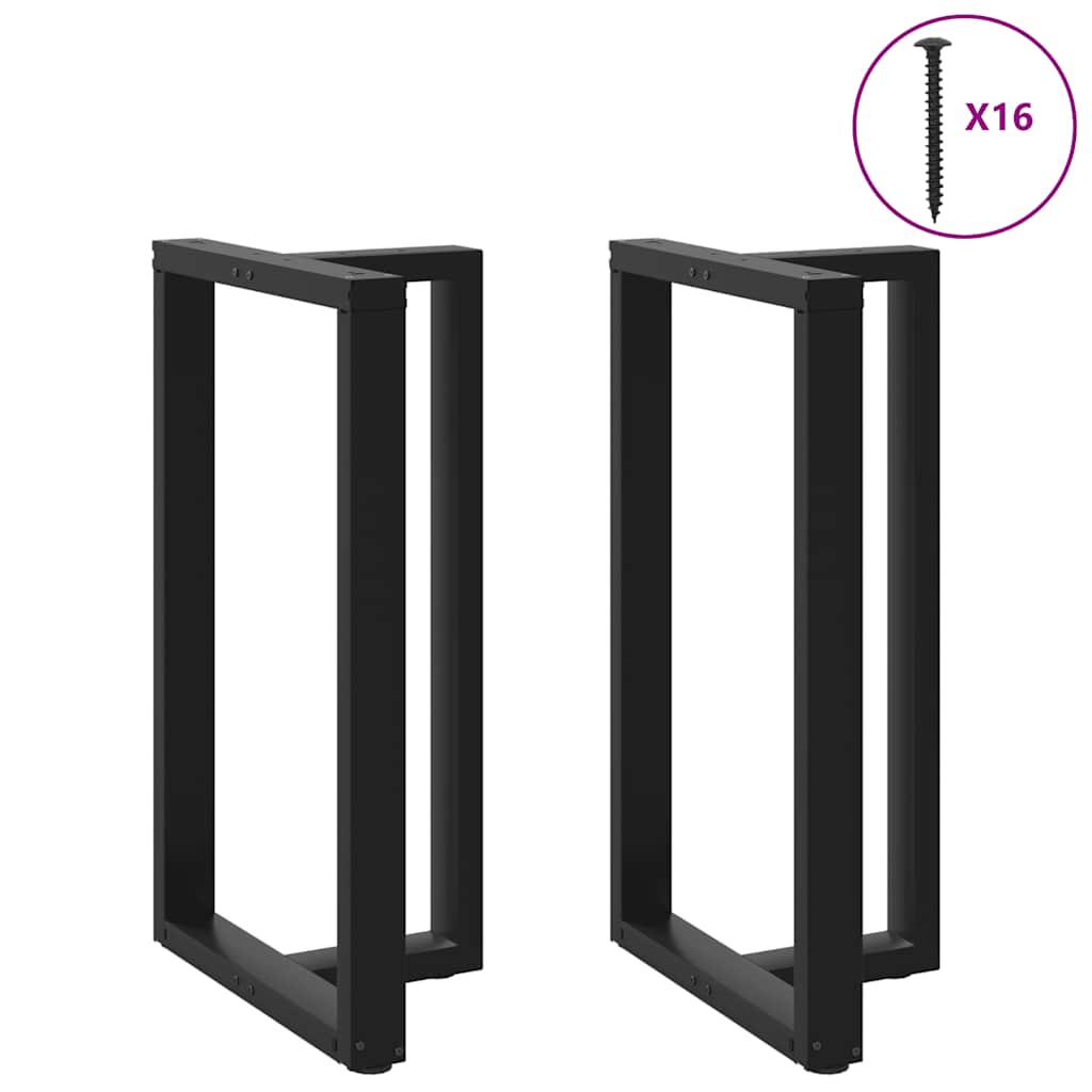 Barbordben T-formet 2 stk svart 60x35x(100-101) cm stål