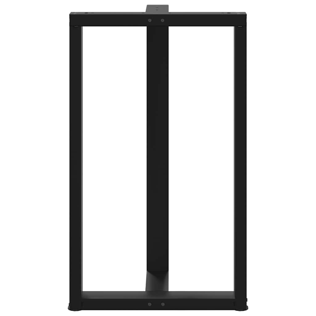 Barbordben T-formet 2 stk svart 60x35x(100-101) cm stål