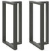 Barbordben T-formet 2 stk antrasitt 60x35x(100-101) cm stål