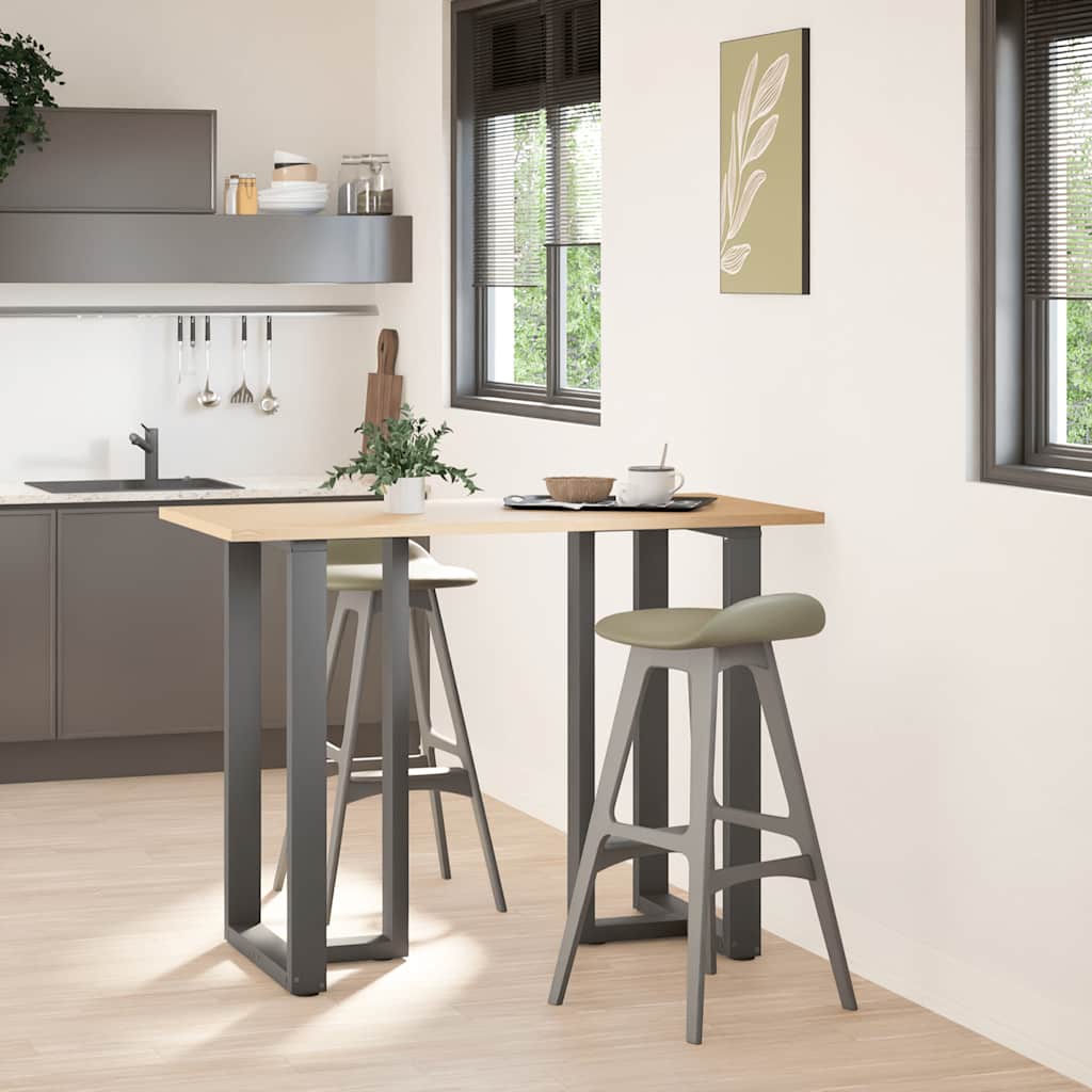 Barbordben T-formet 2 stk antrasitt 60x35x(100-101) cm stål