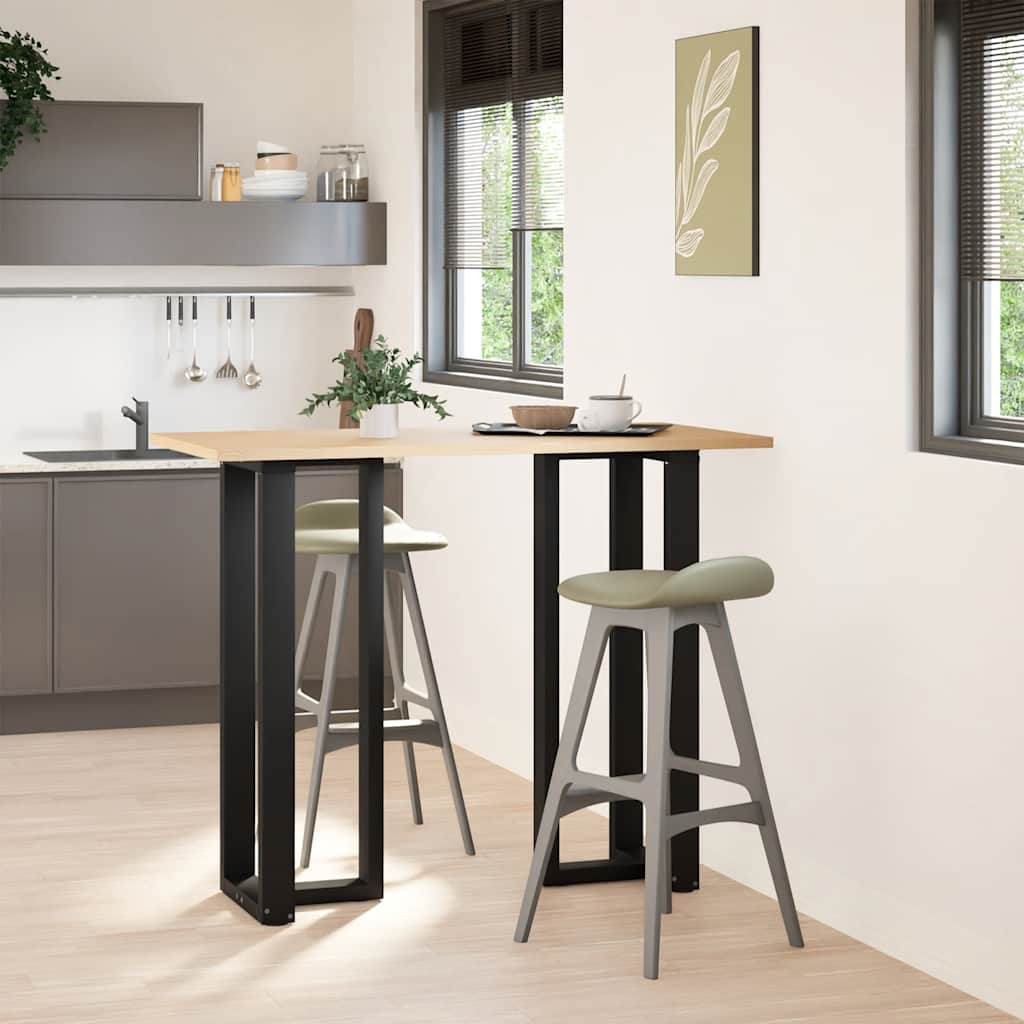 Barbordben T-formet 2 stk svart 40x35x(110-111) cm stål