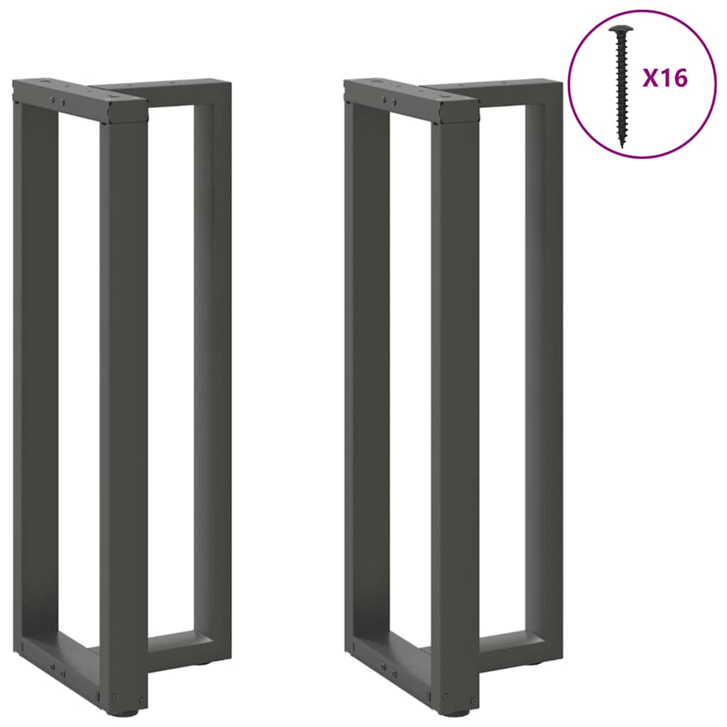 Barbordben T-formet 2 stk antrasitt 40x35x(110-111) cm stål