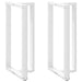 Barbordben T-formet 2 stk hvit 60x35x(110-111) cm stål