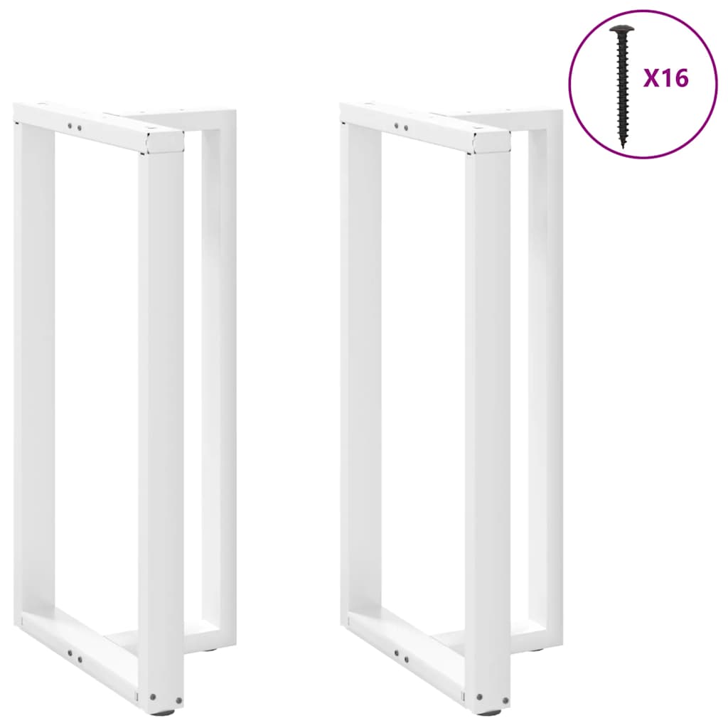 Barbordben T-formet 2 stk hvit 60x35x(110-111) cm stål