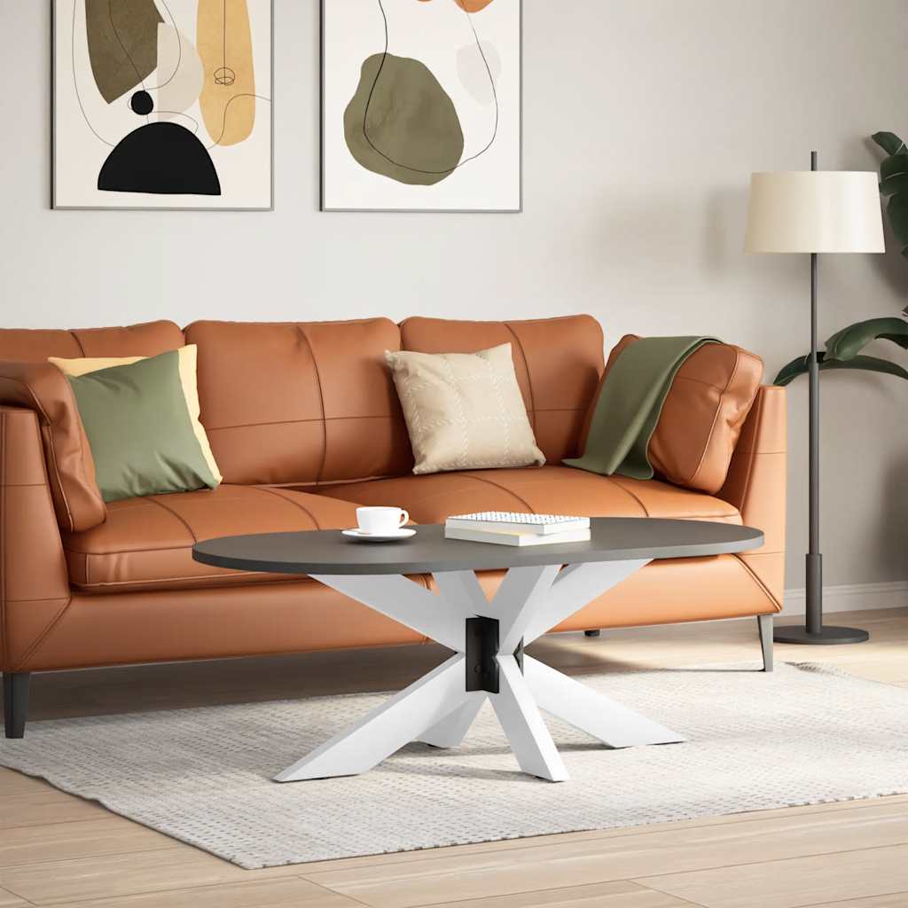 Salongbordben edderkoppformet hvit 98x58x(42-43) cm stål