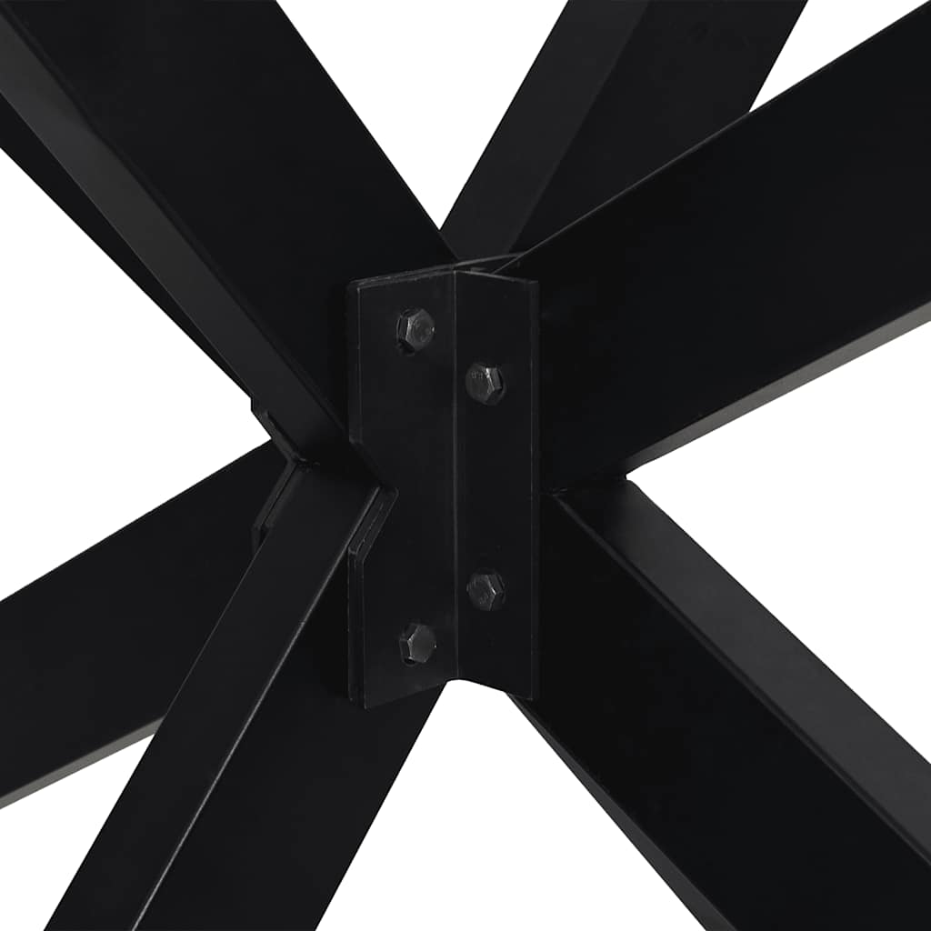 Spisebordben edderkoppformet svart 120x68x(72-73) cm stål