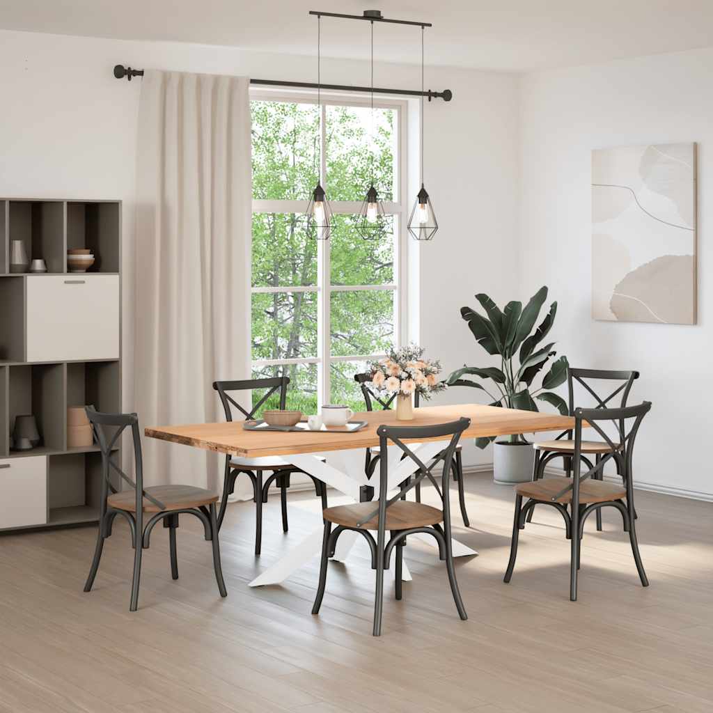 Spisebordben edderkoppformet hvit 150x78x(72-73) cm stål