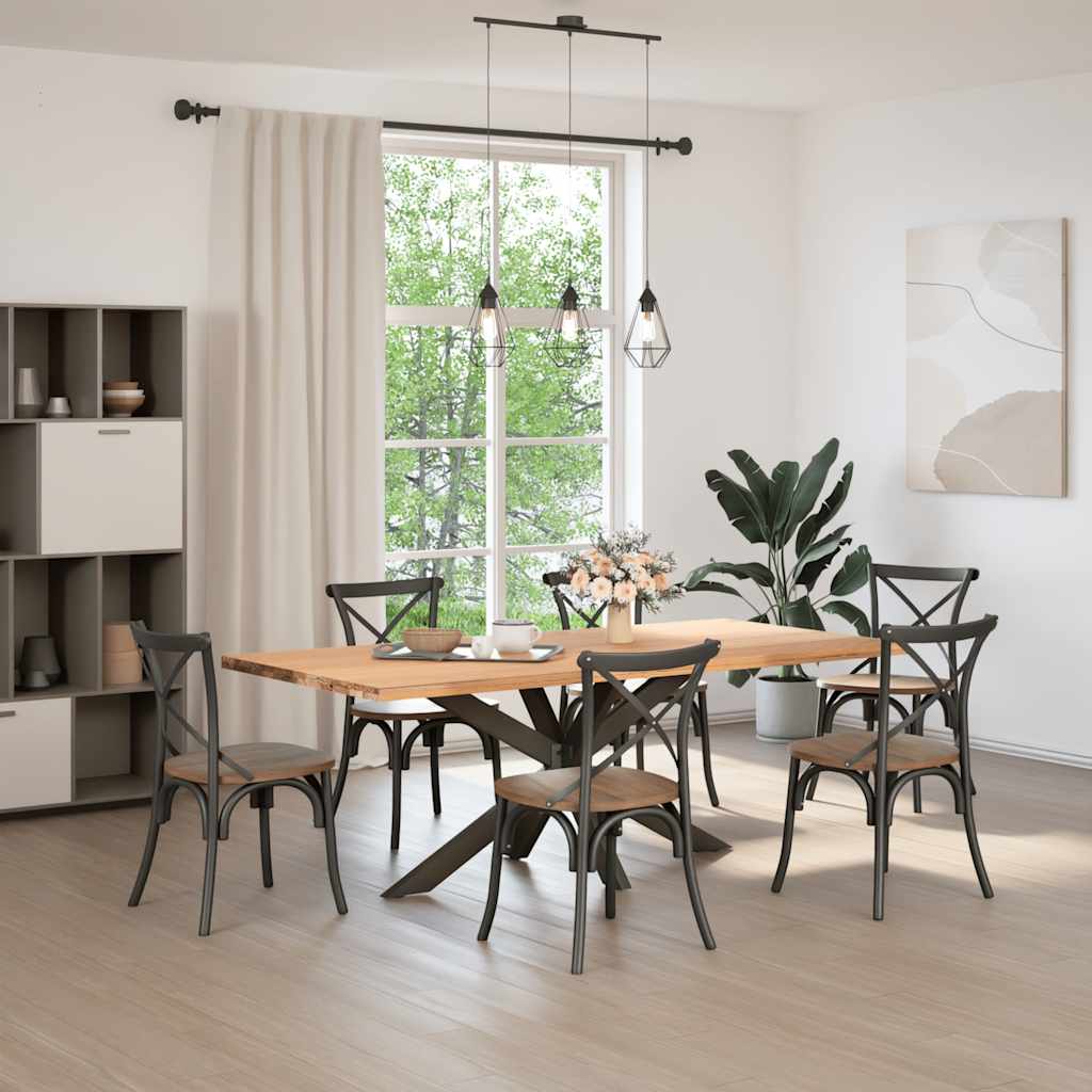 Spisebordben edderkoppformet svart 150x78x(72-73) cm stål