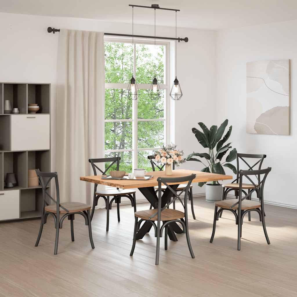 Spisebordben edderkoppformet svart 85x85x(72-73) cm stål