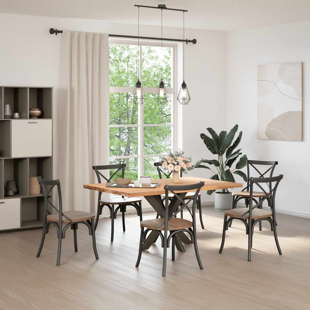 Spisebordben edderkoppformet svart 85x85x(72-73) cm stål