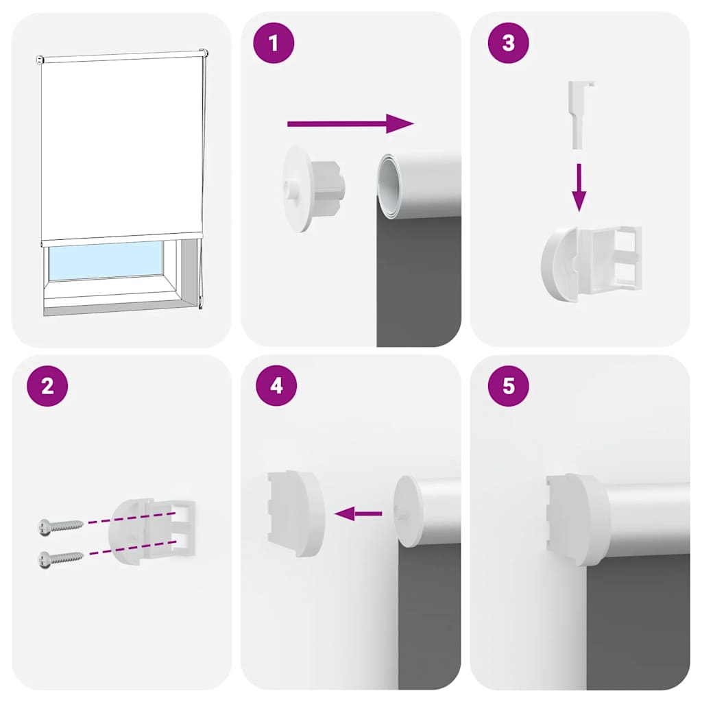 Rullegardin lystette 130x210 cm stoff bredde 126,6 cm polyester vidaXL