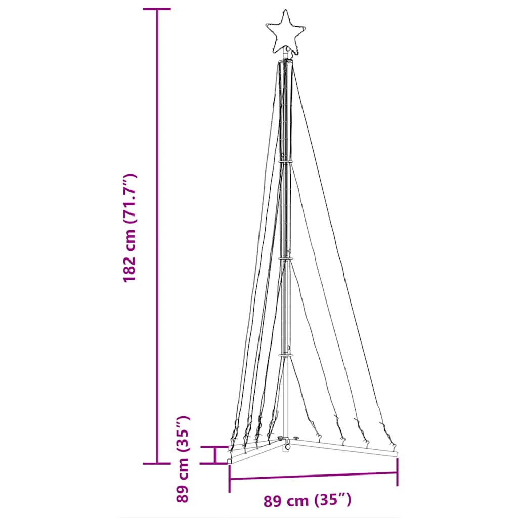 Juletrelys 339 LEDs varm hvit 182 cm