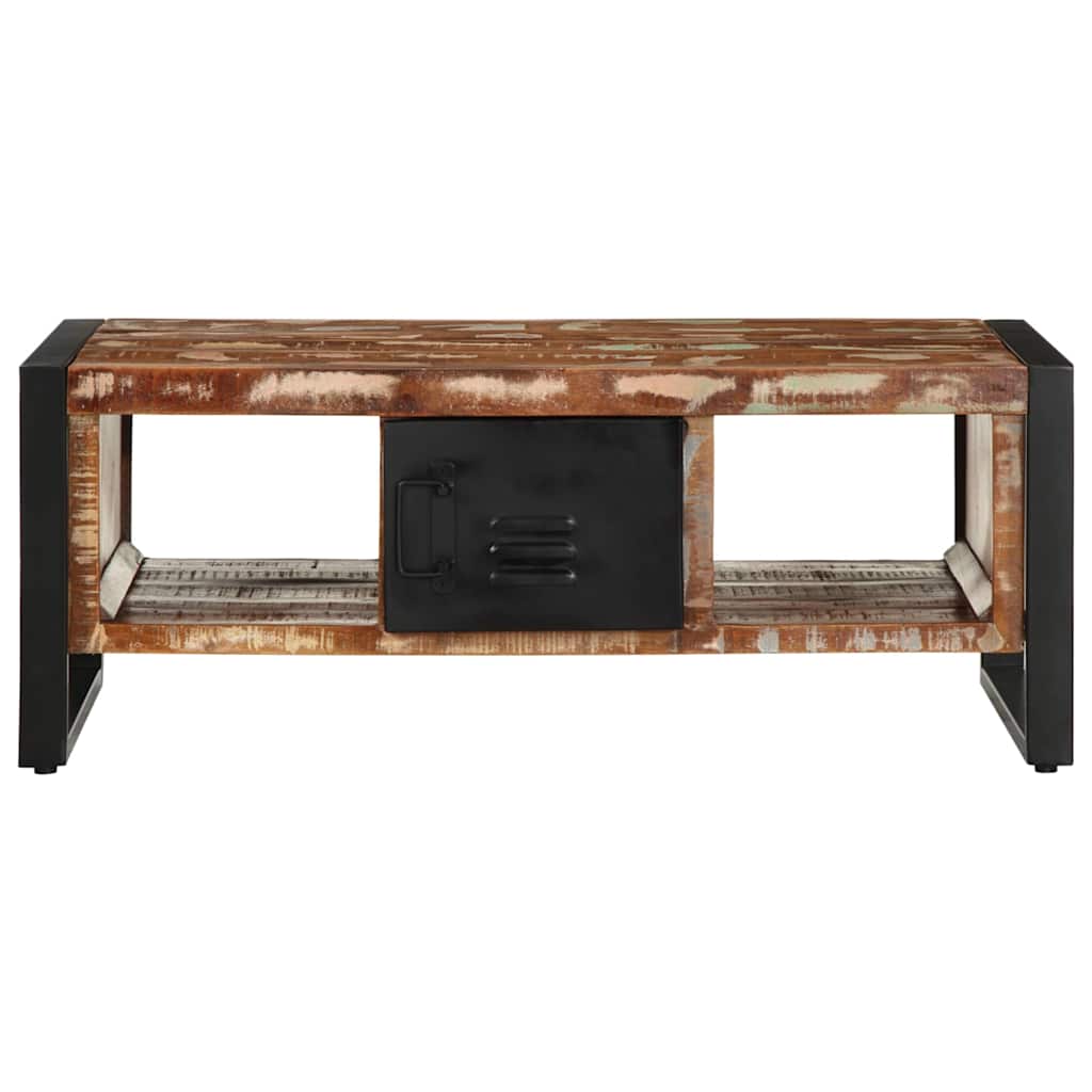 Salongbord flerfarget 90x50x36 cm gjenvunnet heltre