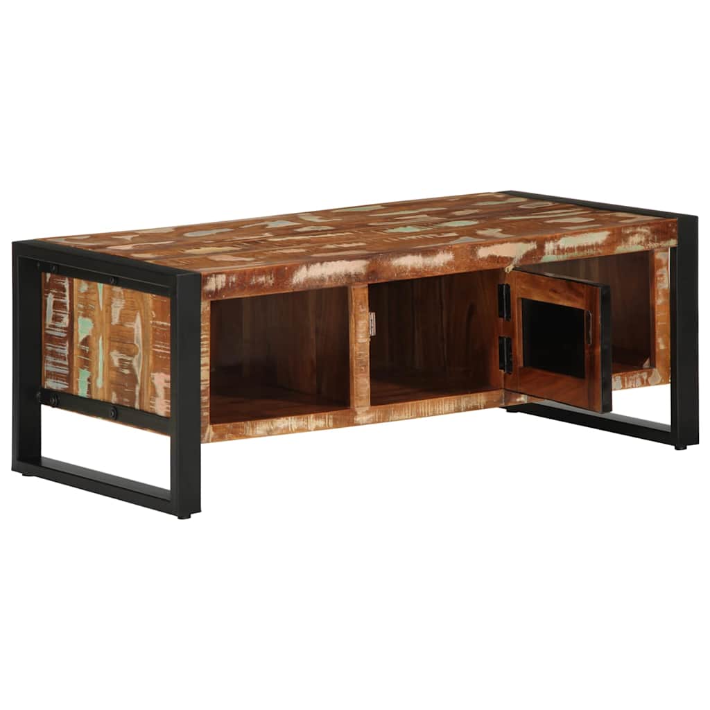 Salongbord flerfarget 90x50x36 cm gjenvunnet heltre