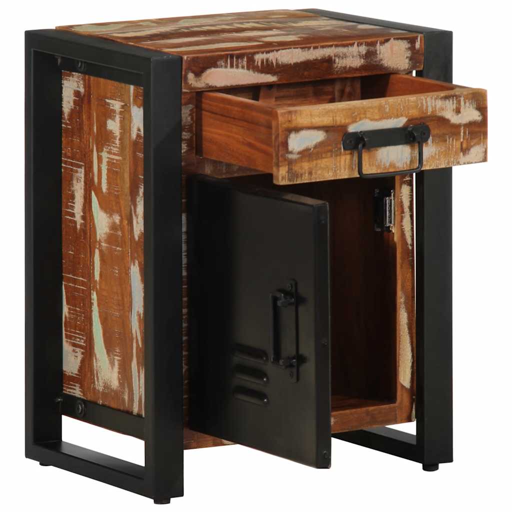 Nattbord flerfarget 40x30x50 cm gjenvunnet heltre