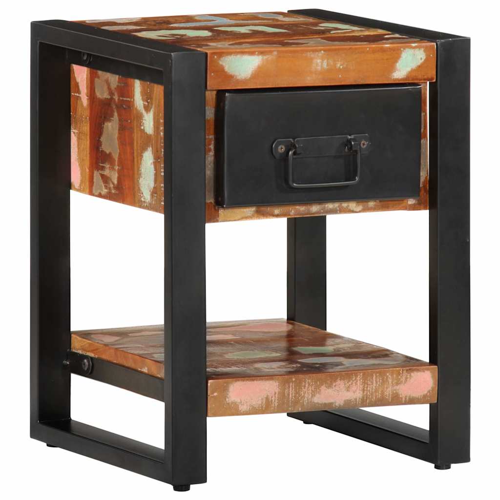 Nattbord flerfarget 35x34x45 cm gjenvunnet heltre