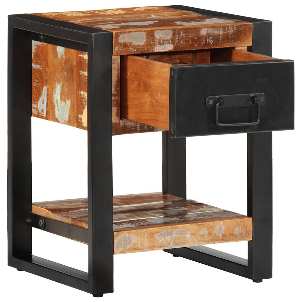 Nattbord flerfarget 35x34x45 cm gjenvunnet heltre