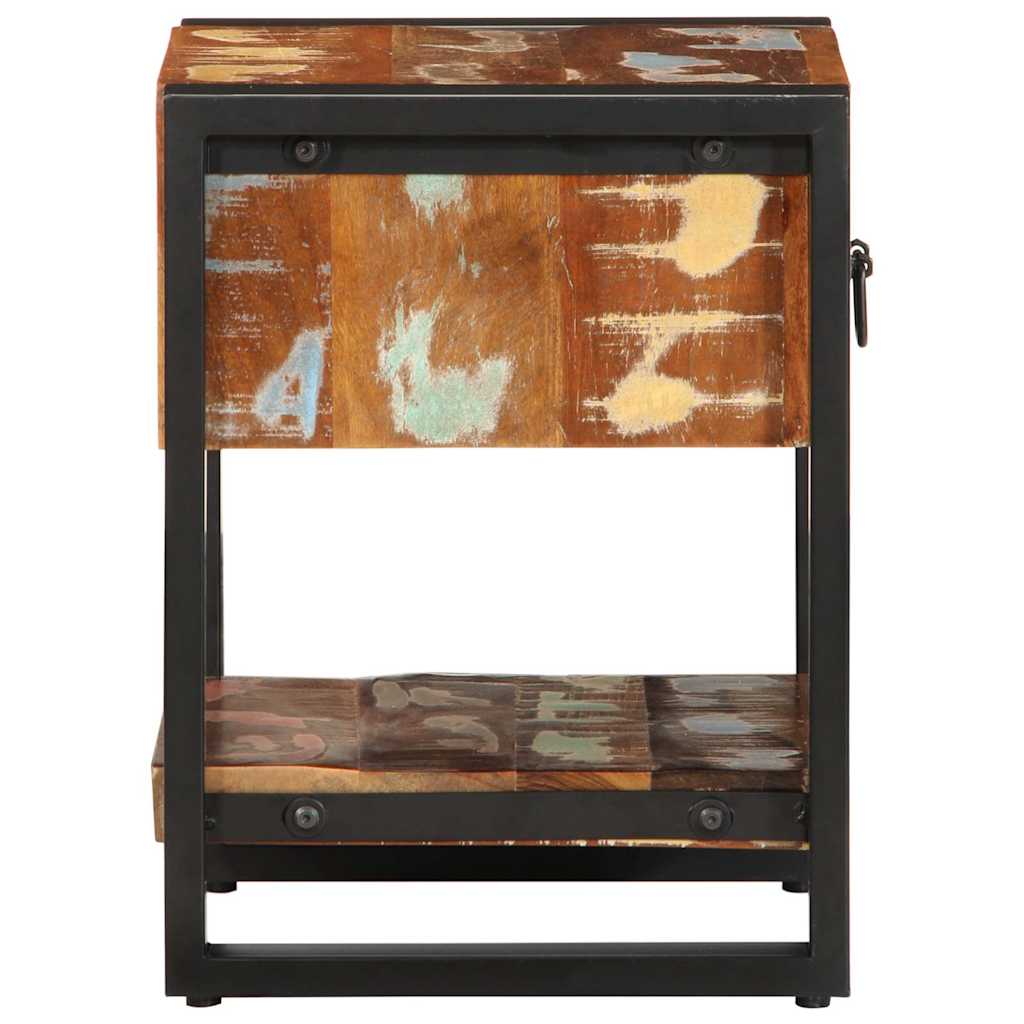 Nattbord flerfarget 35x34x45 cm gjenvunnet heltre