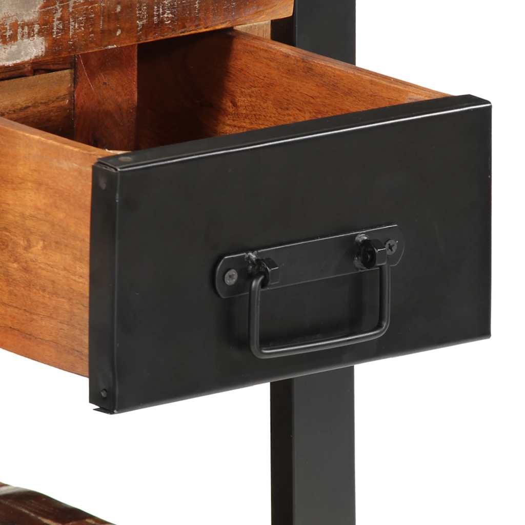 Nattbord flerfarget 35x34x45 cm gjenvunnet heltre