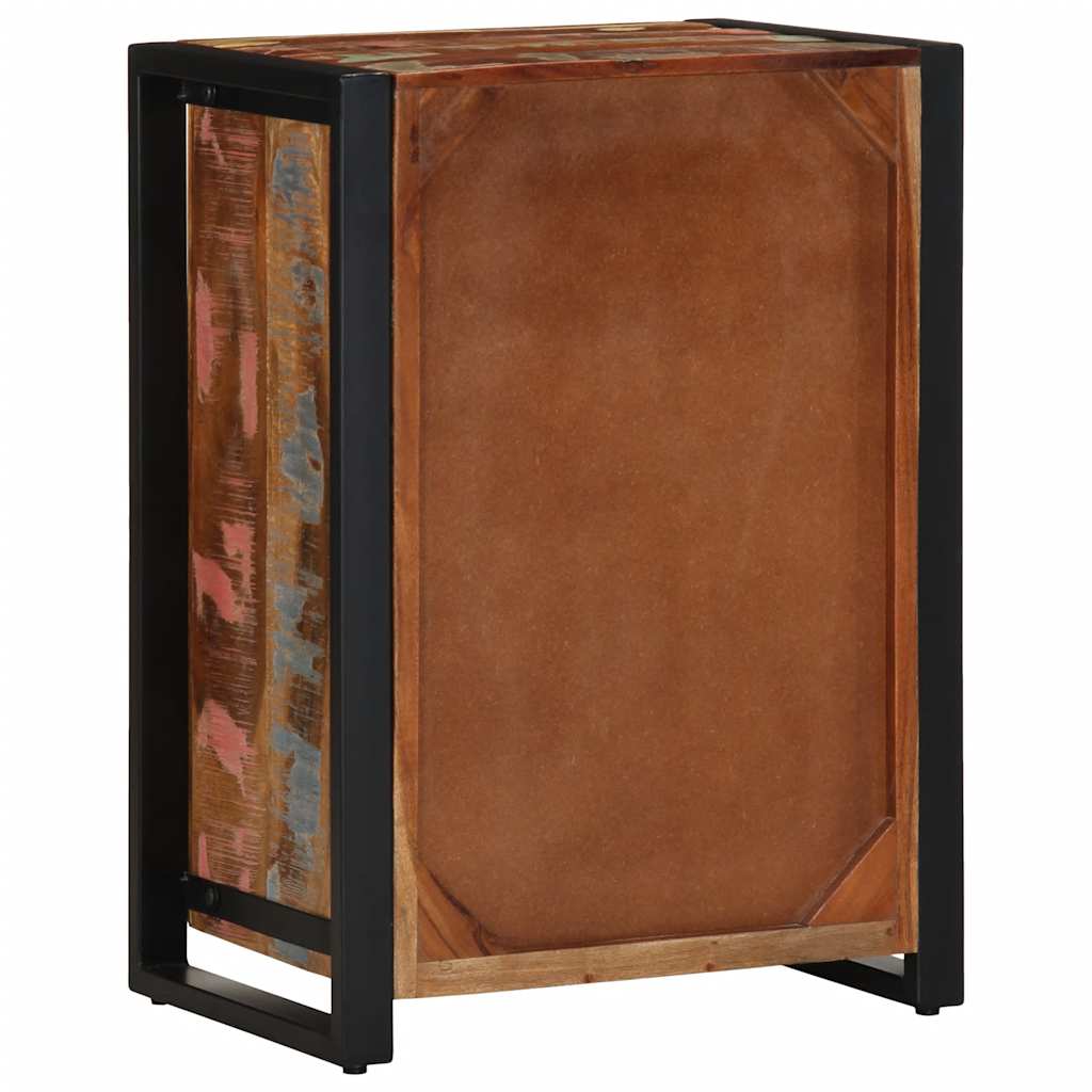Skuffeskap flerfarget 50x35x70 cm heltre gjenvunnet