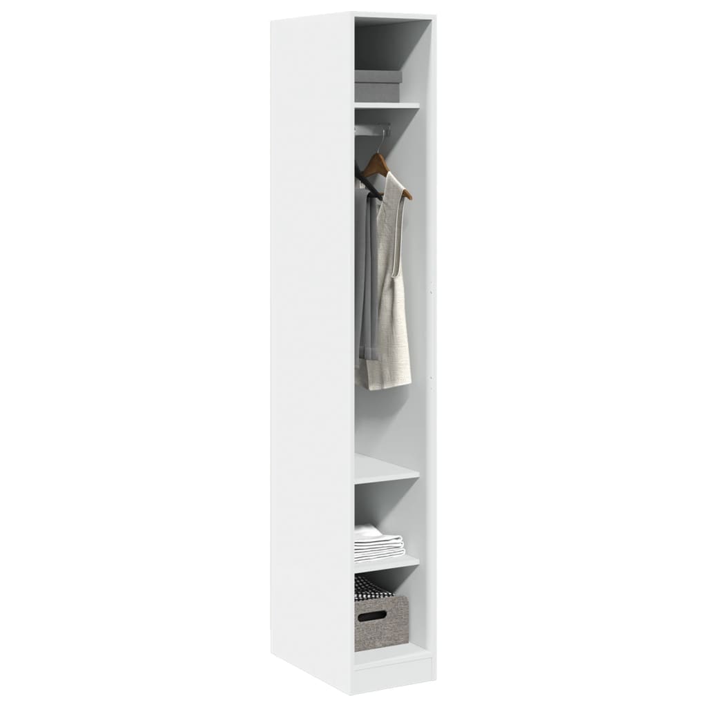 Garderobe hvit 30x50x200 cm konstruert tre