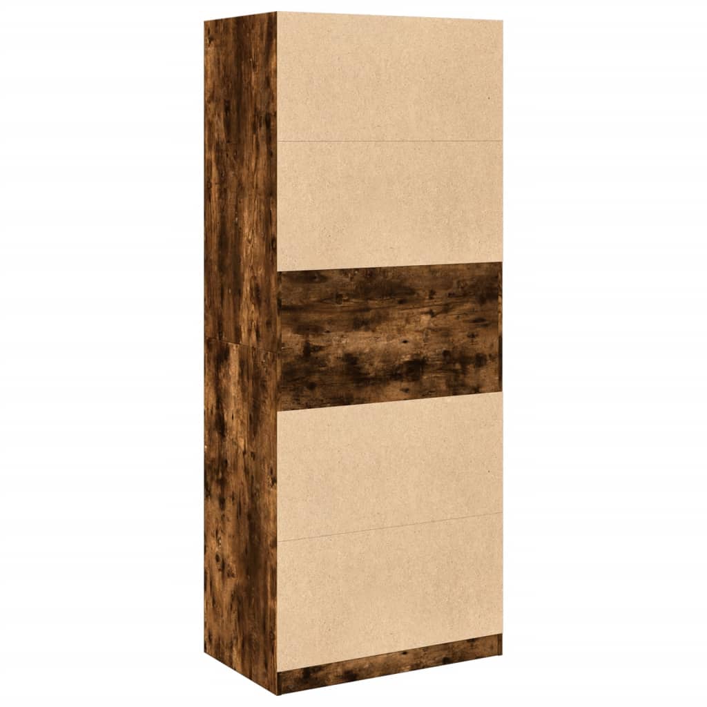 Garderobe røkt eik 80x50x200 cm konstruert tre vidaXL