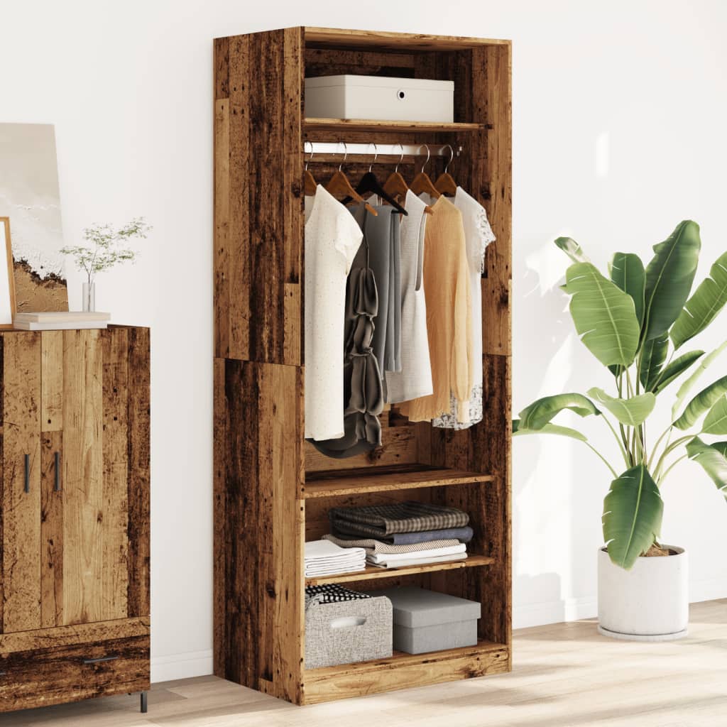 Garderobe gammelt tre 80x50x200 cm konstruert tre