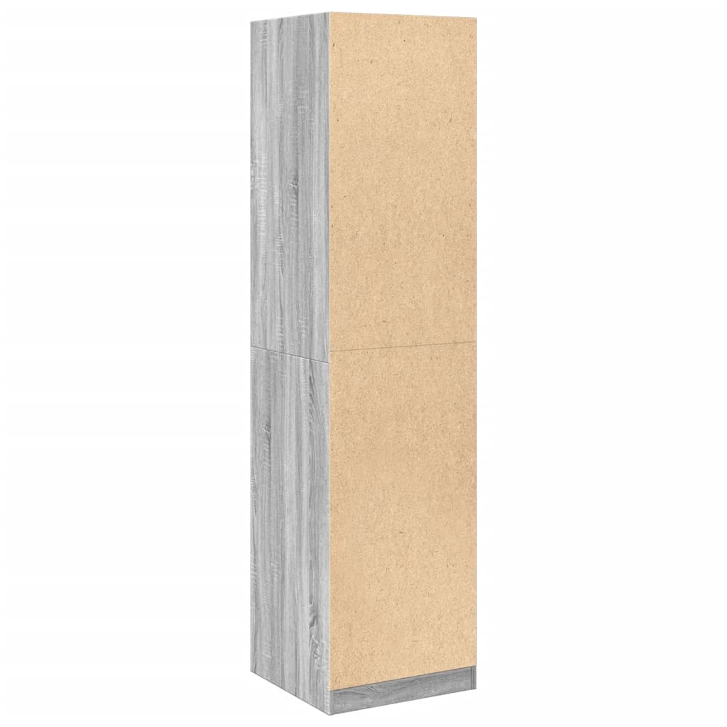 Garderobe grå sonoma 50x50x200 cm konstruert tre