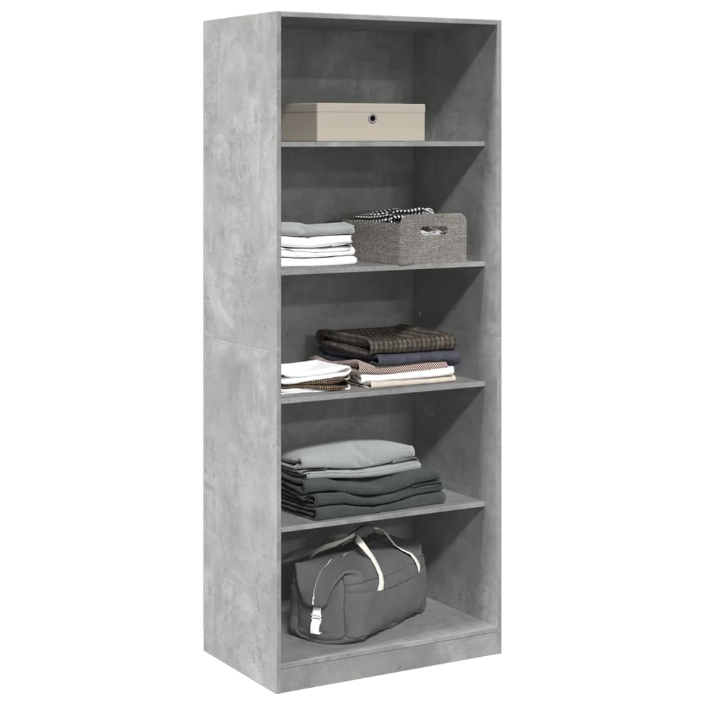 Garderobe betonggrå 80x50x200 cm konstruert tre