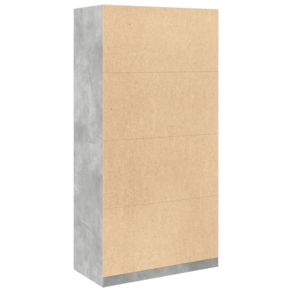 Garderobeskap betonggrå 100x50x200 cm sponplate