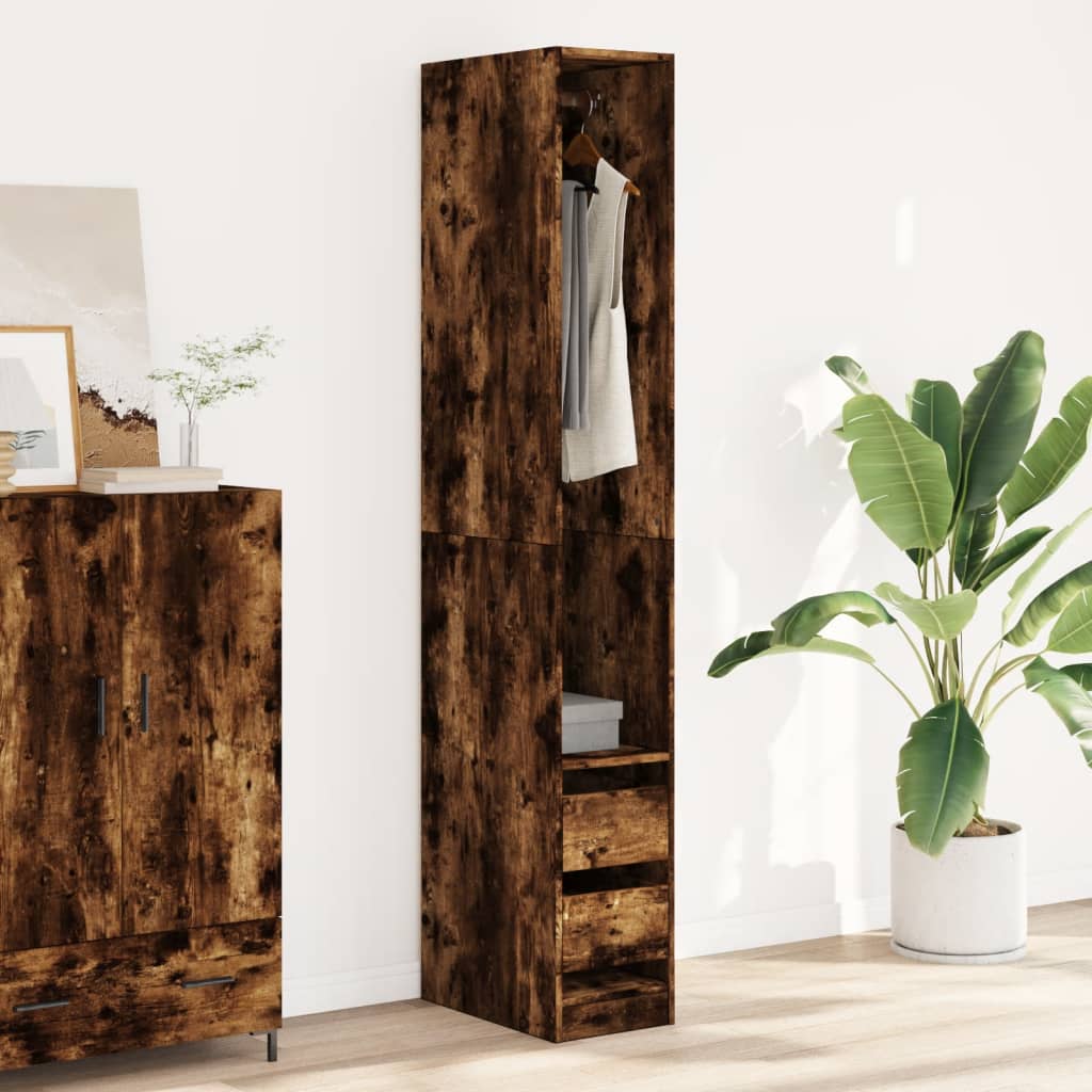 Garderobe røkt eik 30x50x200 cm konstruert tre