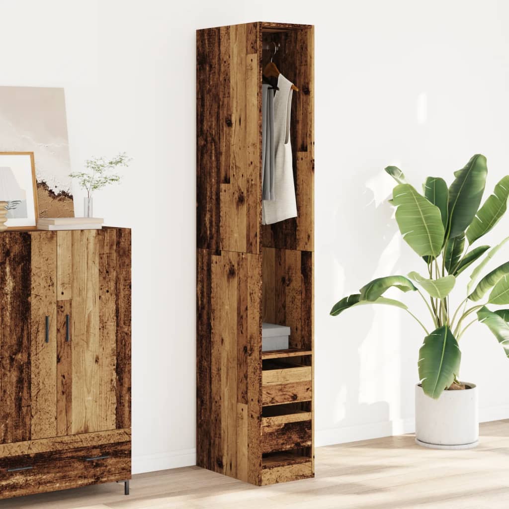 Garderobe gammelt tre 30x50x200 cm konstruert tre