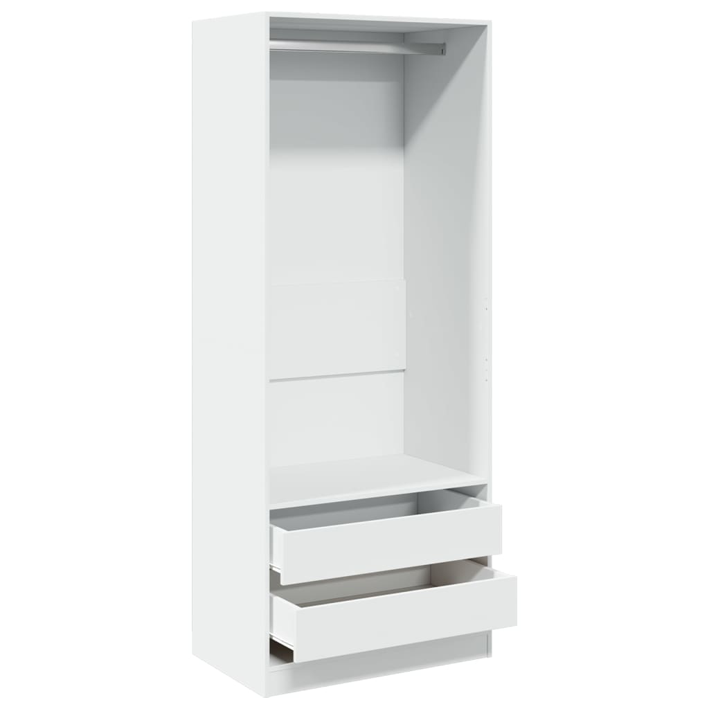 Garderobe hvit 80x50x200 cm konstruert tre