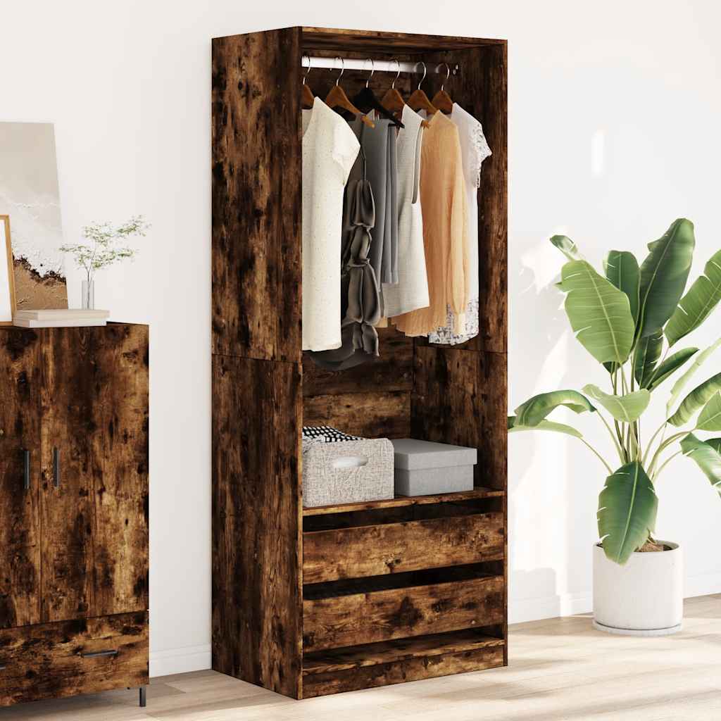 Garderobe røkt eik 80x50x200 cm konstruert tre