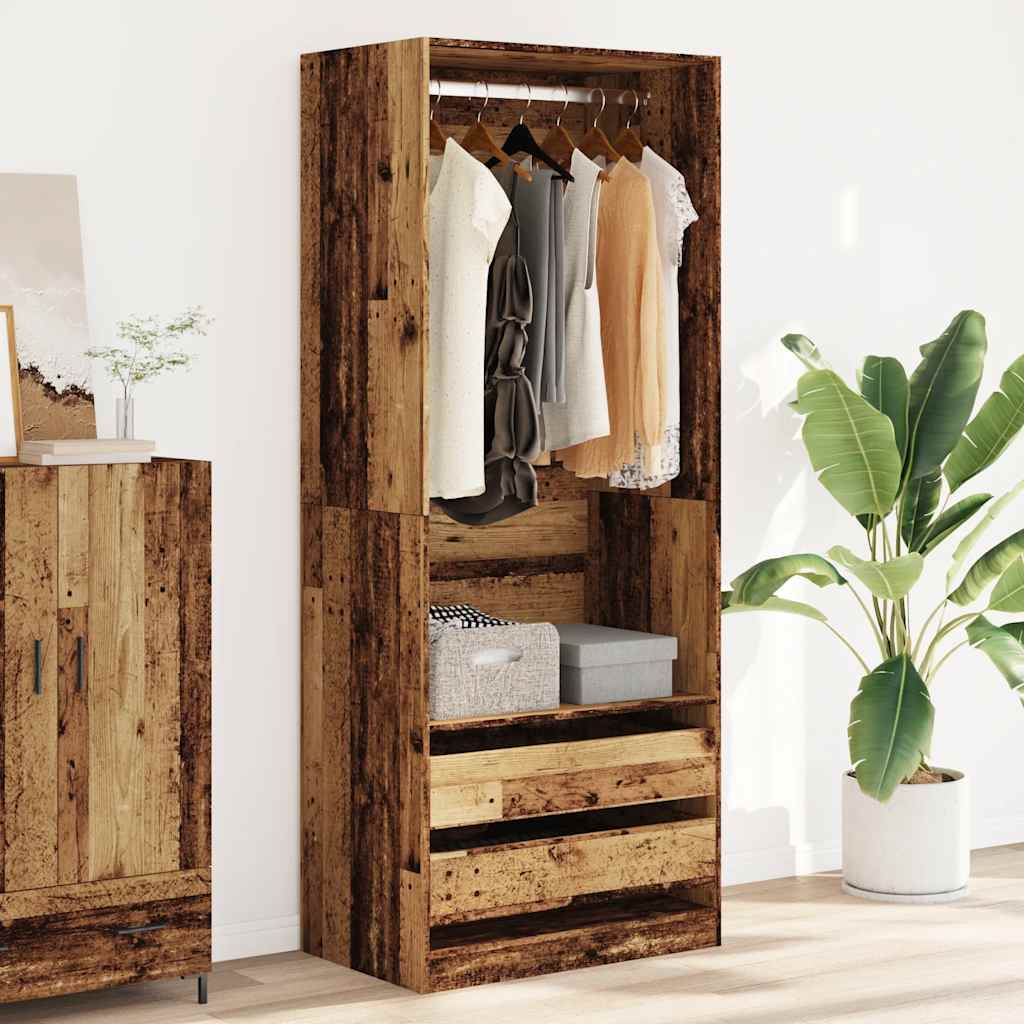Garderobe gammelt tre 80x50x200 cm konstruert tre