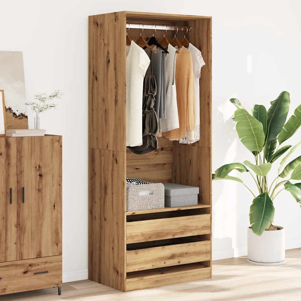 Garderobe artisan eik 80x50x200 cm konstruert tre