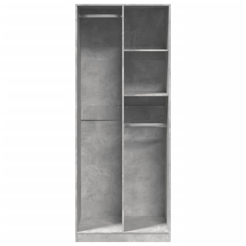 Garderobe betonggrå 80x50x200 cm konstruert tre
