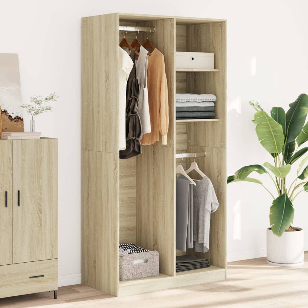 Garderobe sonoma eik 100x50x200 cm sponplate