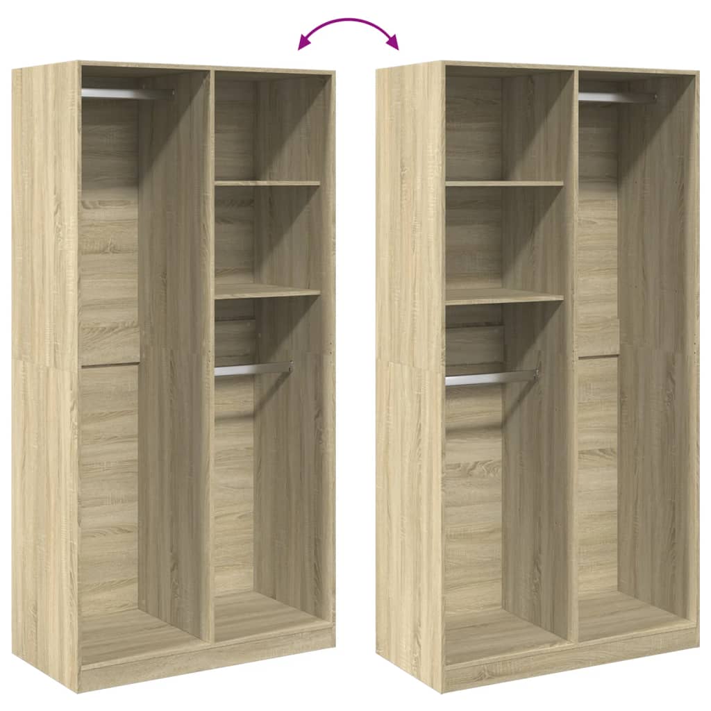Garderobe sonoma eik 100x50x200 cm sponplate