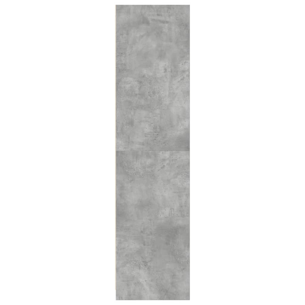 Garderobeskap betonggrå 100x50x200 cm sponplate