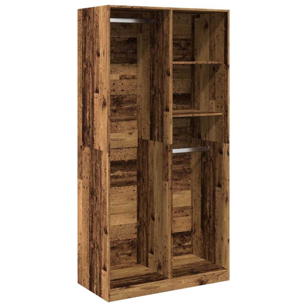 Garderobe gammelt tre 100x50x200 cm konstruert tre vidaXL