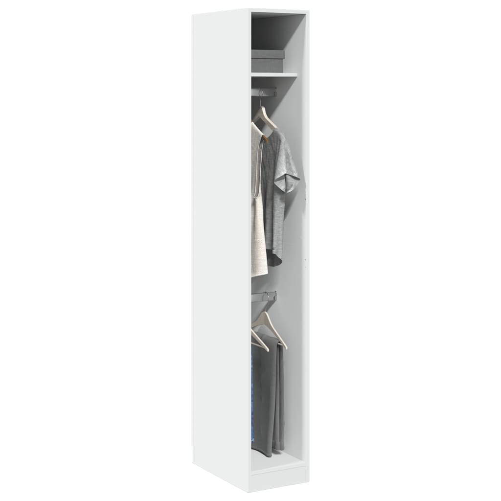 Garderobe hvit 30x50x200 cm konstruert tre